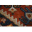 Tapis de couloir indien bleu foncé de style Kazak 3 x 8