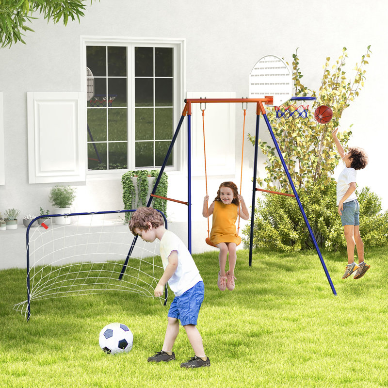 Ensemble de balançoire en acier Outsunny avec balançoire (s)