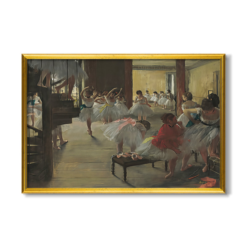 Le cours de danse, c. 1873-Edgar Degas-Toile encadrée sur mesure, 24x34 INNER SIZE, Framed Canvas