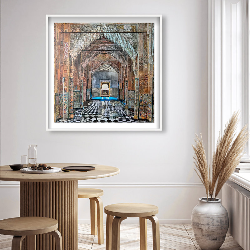 Oliver Gal Katy Hirschfeld - Alhambra Architecture - Luxury Shadowbox Framed Wall Art, 41.5" H x 41.5" W, White