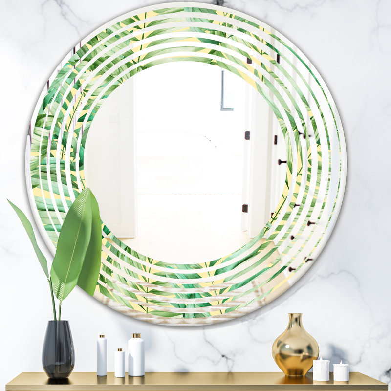 Miroir mural Foliage Wave Coastal, H 23,6 po x l 23,6 po