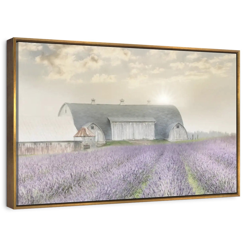 Lavande matinale, Cadre flottant doré, 43 po x 29 po