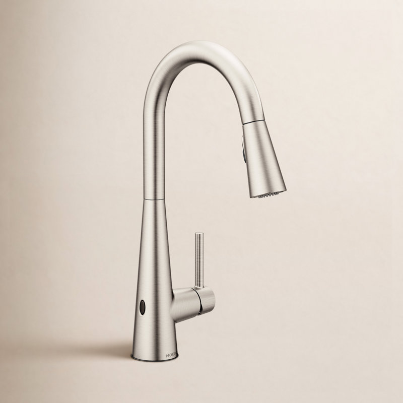 Robinet de cuisine à poignée simple Moen Sleek MotionSense Wave avec technologie Power Clean