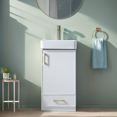 Ensemble de meuble-lavabo simple blanc 18 po