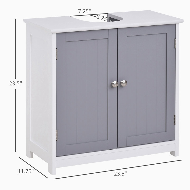Base de meuble-lavabo simple 23,50 po seulement, Blanc / gris