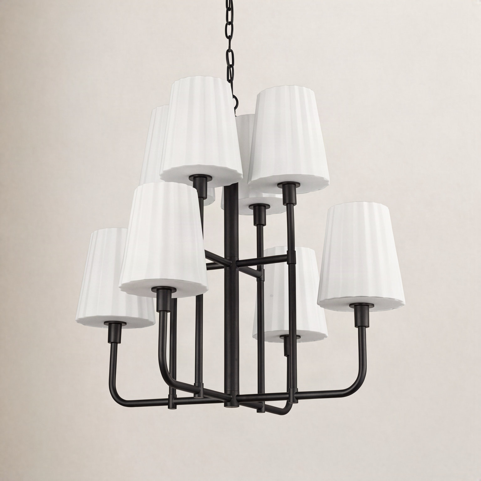 Tindra 8 - Light Metal Dimmable Chandelier, Matte Black