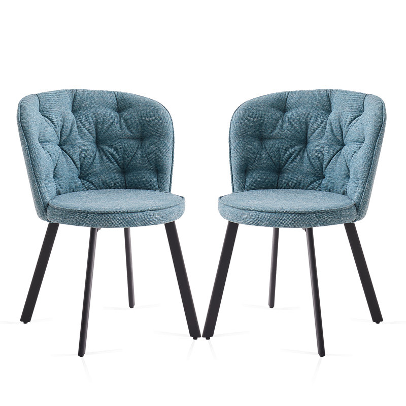  Mathena Soft Frabic Upholstered Dining Chair, Blue