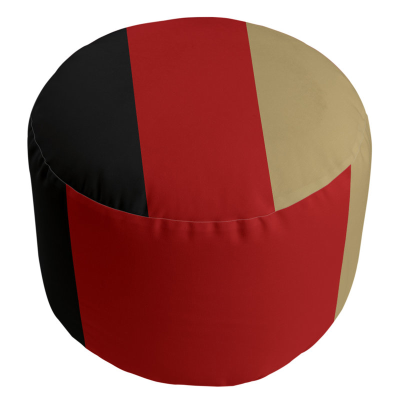 Repose-pieds carré rayé Tennessee Football 21 ", Noir/rouge/or