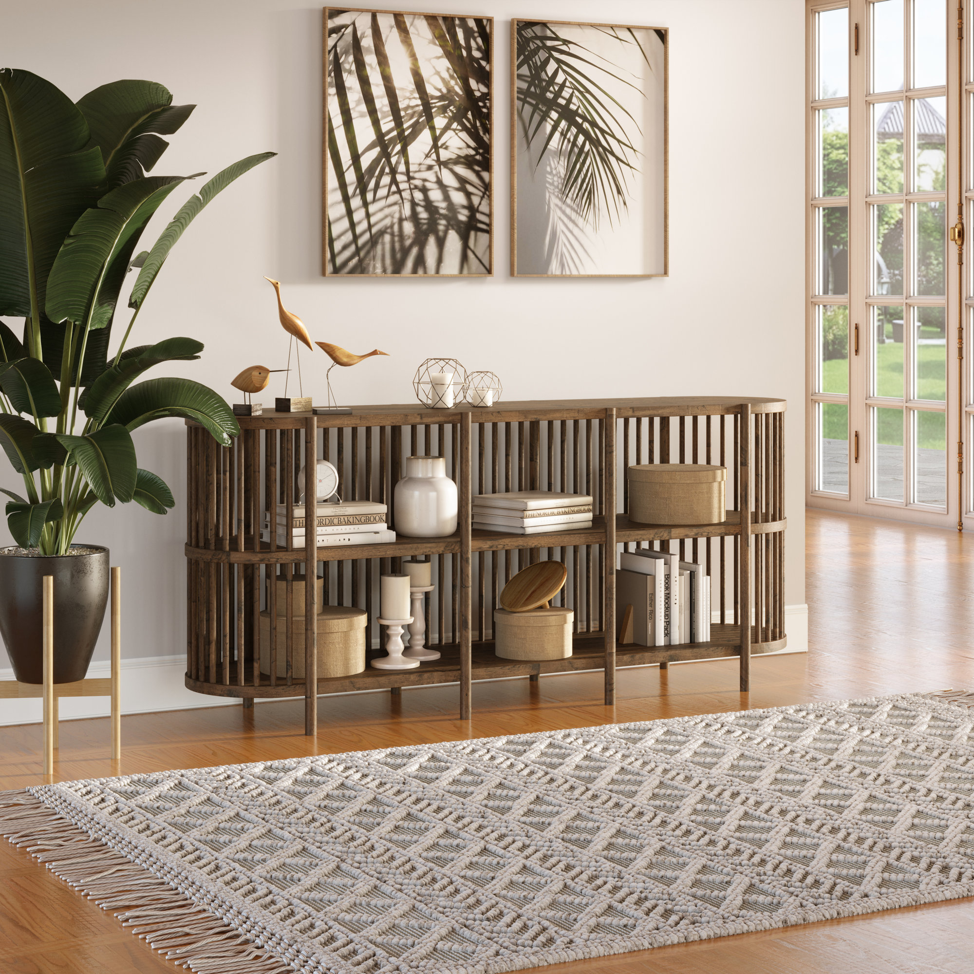 Charnock Wide Acacia Solid Wood, 32"H x 72"W x 18"D, Chestnut