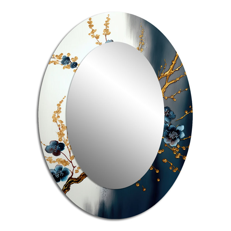 Miroir mural ovale Blue Cherry Blossom, 40 po x 30 po