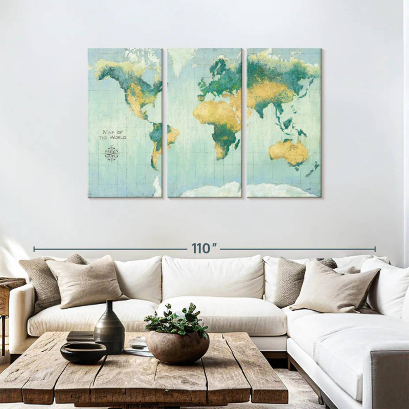 Aliaz Earth Map, 48" H x 74" W