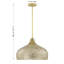 Luminaire suspendu 1 lumière ivoire et coquillage doré