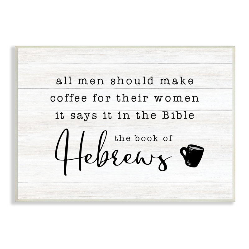 «Book Of Hebrews Kitchen Coffee Coffee Drink Cup XXL», art mural sur toile tendue par CAD Designs
