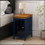 Table de chevet avec armoire de rangement et plateau en bois massif, table de chevet, table basse d'appoint pour chambre à coucher, salon, bleu foncé