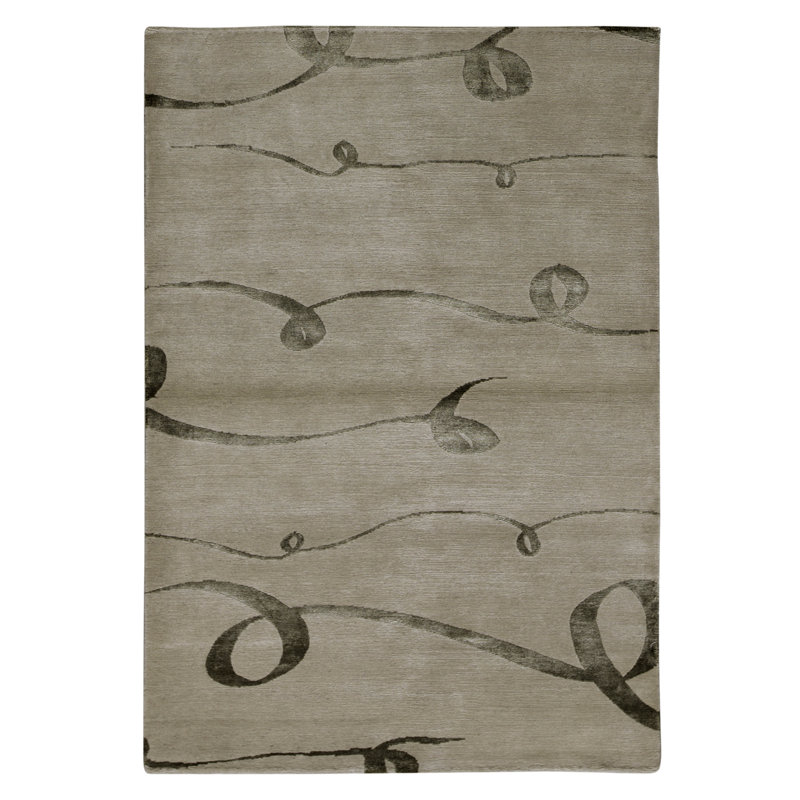 Hand Knotted Area Rug in Ecru
