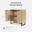 Armoire d'appoint cannelée de 31,5 po de hauteur à 2 portes avec tablettes réglables-921295885-933930512