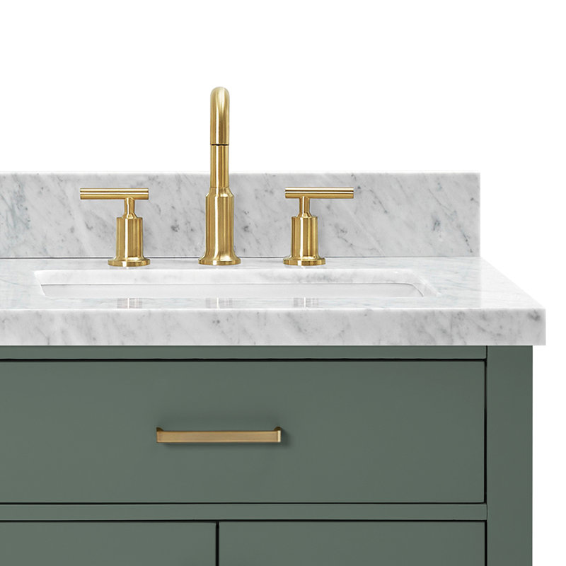 ARIEL HEPBURN 73 IN DOUBLE RECTANGLE SINK VANITY 1,5 IN, 73", Rectangular, Vintage Green