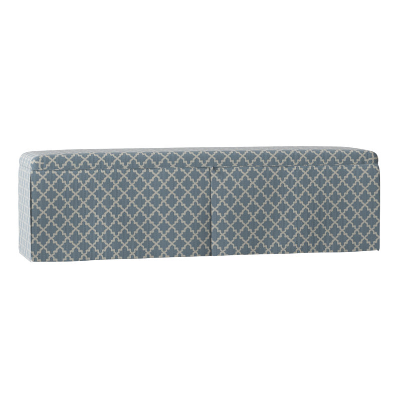 Banc de rangement à couvercle rabattable Ryan, H 21 po x l 48 po x P 18 po, Chambray Margo, Noir