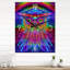 Horloge murale psychédélique, hibou arc-en-ciel-99639001