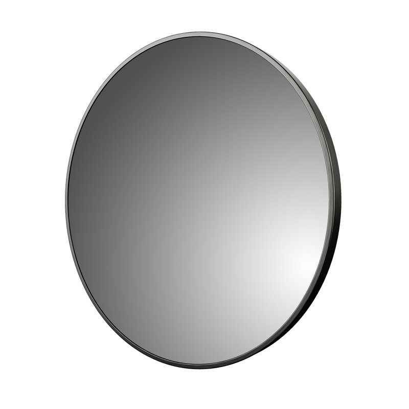 Metal Flat Wall Mirror, Brushed Black