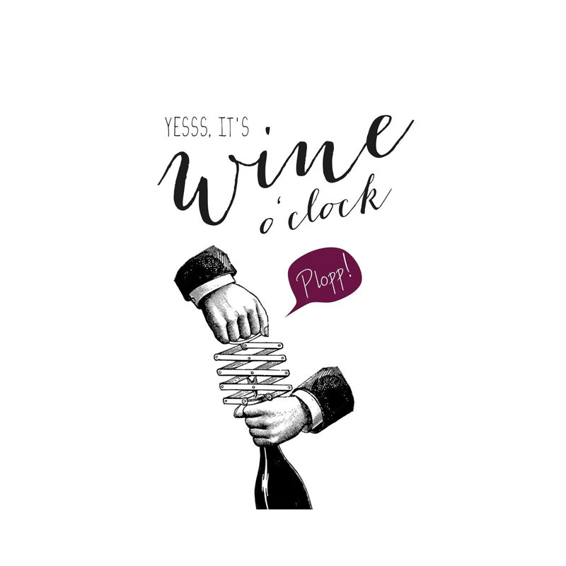 Wine O'Clock by Amy & Kurt Berlin - Wrapped Canvas Print, 20.32 cm H x 30.48 cm W