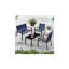 Ensemble de conversation d'extérieur pour patio - causeuse et table basse avec structure en acier, noir / bleu marine