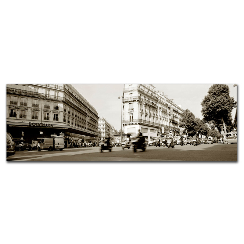 « parisian intersection » par preston, reproduction de photo sur toile tendue encadrée, H 12 po x l 32 po x P 2 po