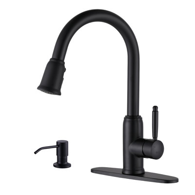 WOWOW Pull Down Kitchen Faucet with Soap Dispenser