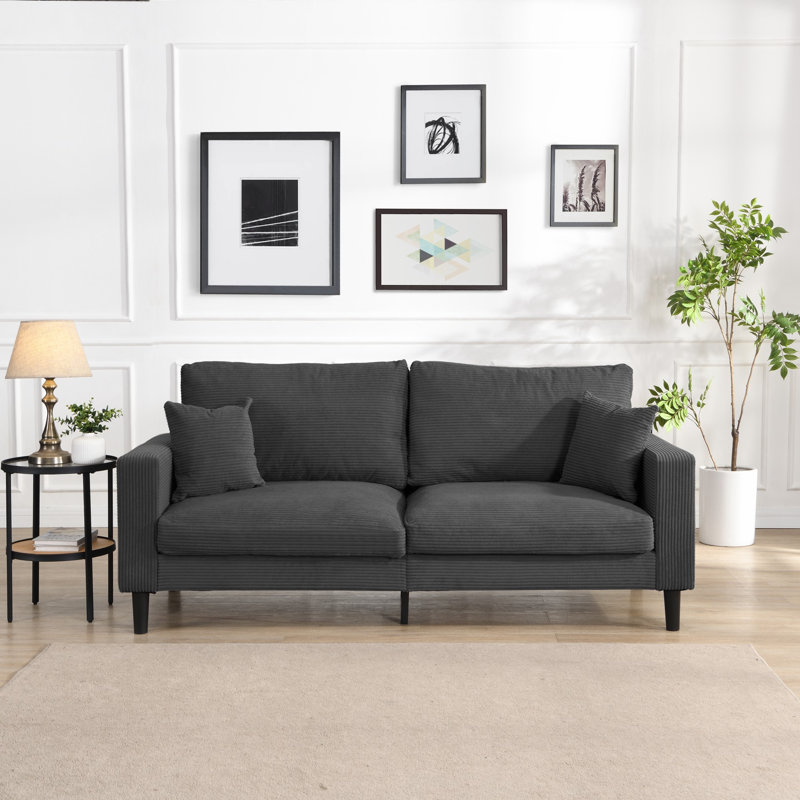 Comfortable Modern Loveseat Sofa For Compact Spaces, Enhancing Room Aesthetics, 2, 34.6" H x 57.9" W x 30.7" D