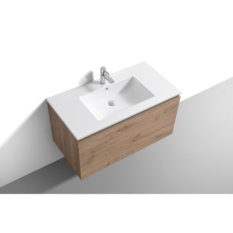 Ensemble de meuble-lavabo mural simple 40 po Dakai