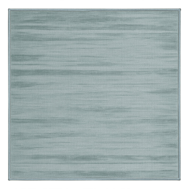 Machine Washable Solid Blue Area Rug, Square 3'