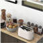 Îlot de cuisine à roulettes avec trois armoires, chariot de cuisine ajustable avec tablette de rangement, chariot utilitaire mobile en bois, porte-serviettes, grand tiroir, brun vieilli