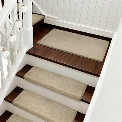 Tapis d'escalier intérieur antidérapant 14 pièces Kanav avec 1 tapis d'atterrissage