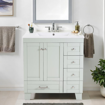Meuble-lavabo de salle de bain avec lavabo et tiroirs à fermeture en douceur