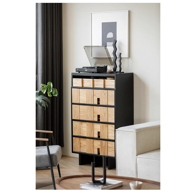 Armoire d'appoint en bois massif bicolore