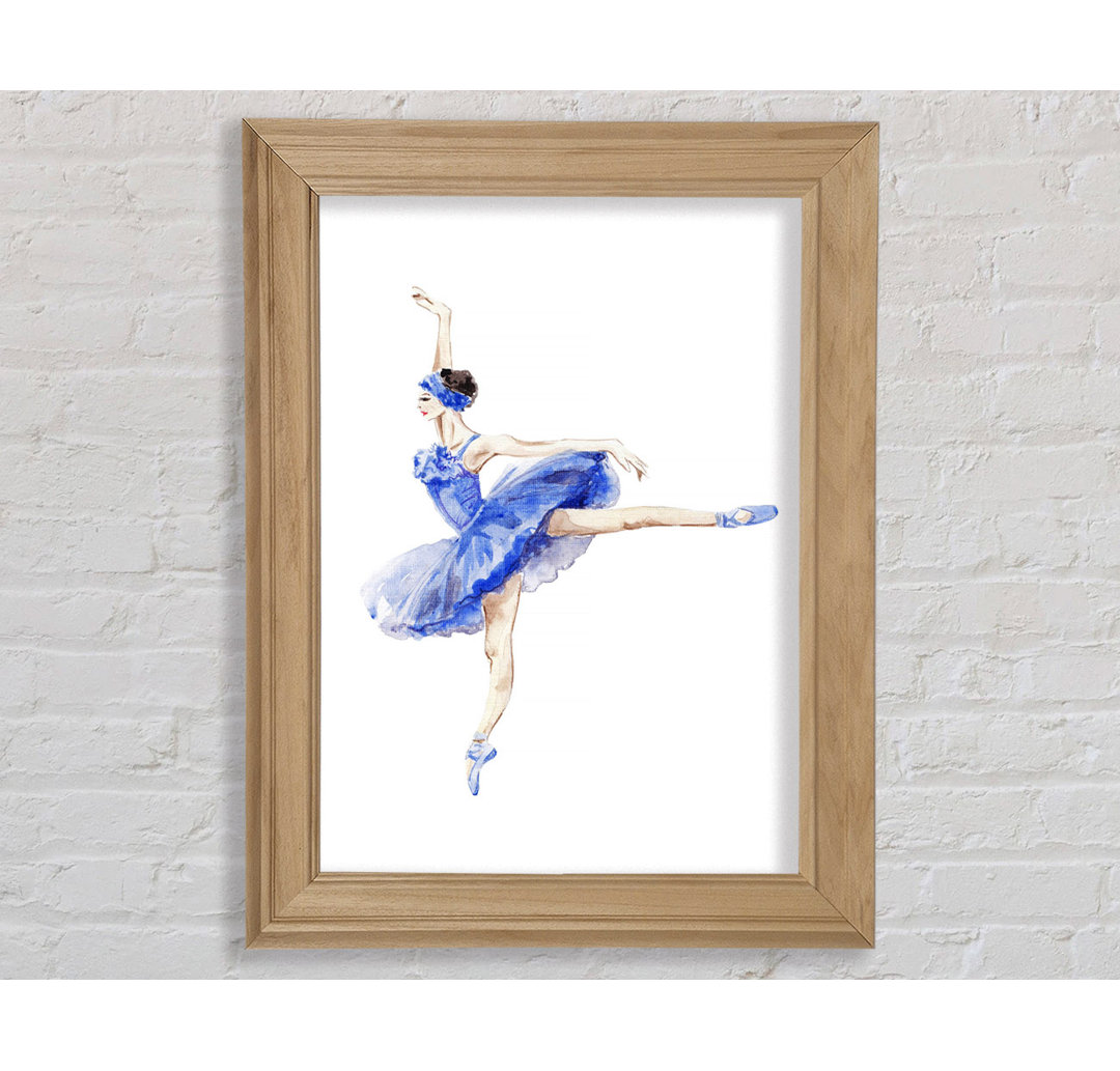 Blaue Ballerina 8 - Einzelner Bilderrahmen Kunstdrucke