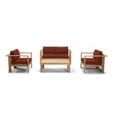 Ando 4 Piece Teak Sofa Seating Group with Sunbrella Cushions