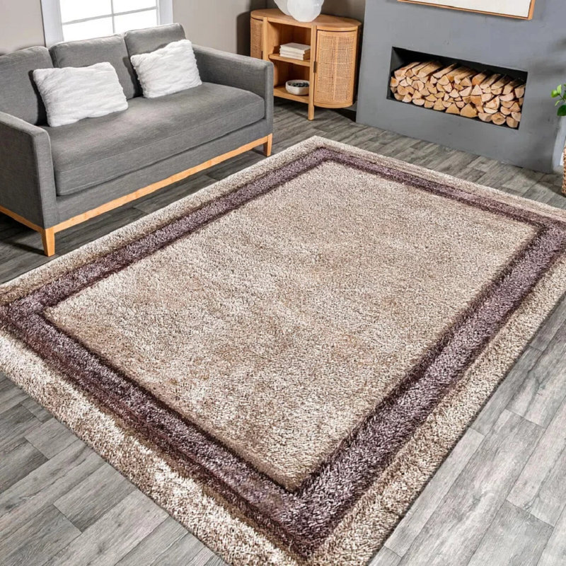 Geometric Indoor / Outdoor Area Rug, Brown, Rectangle 200 x 290 cm