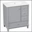 Meuble-lavabo gris de 30 pouces avec lavabo, porte à fermeture en douceur et beaucoup de rangement pour les salles de bain modernes-2064848997