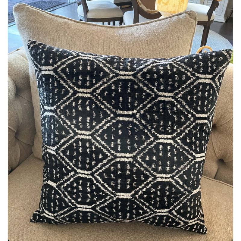  Coussin décoratif en velours Ikat
