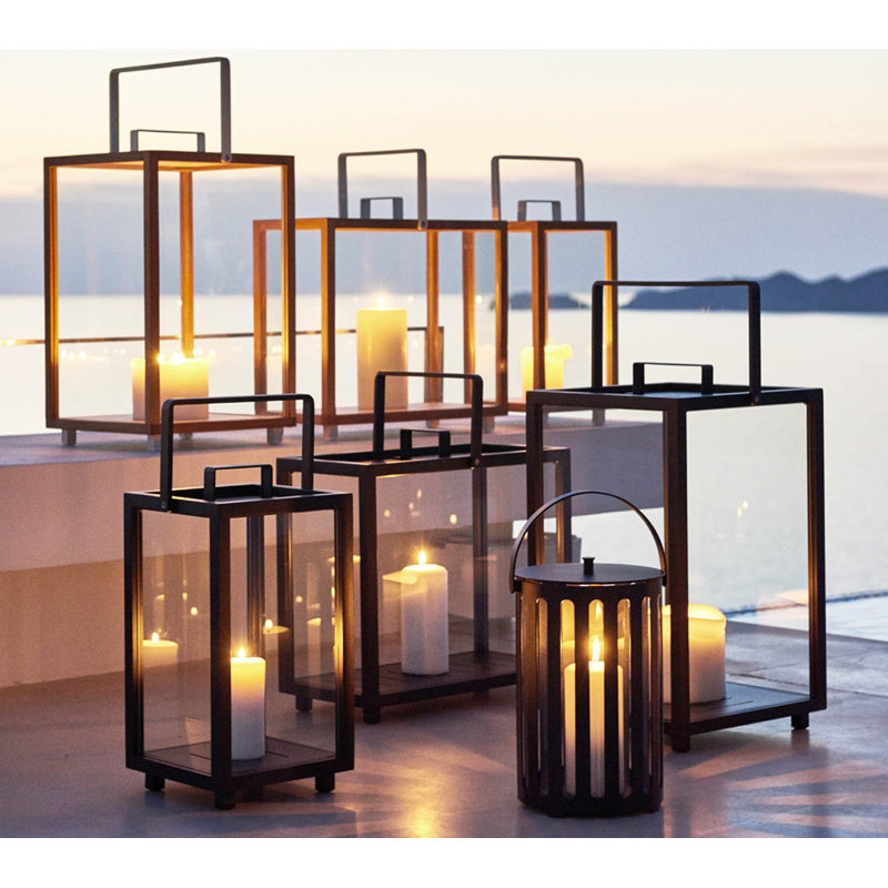 Lighthouse Floor Lantern, 16.6" H x 9.1" W x 9.1" D