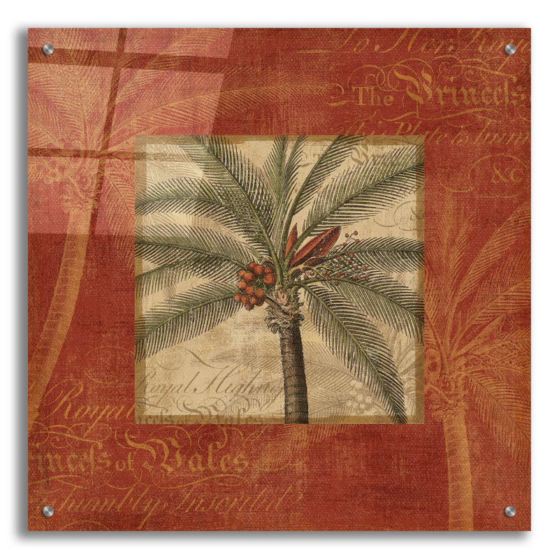 «Royal Palm IV» par NBL Studio, art mural en verre acrylique, H 24 po x l 24 po