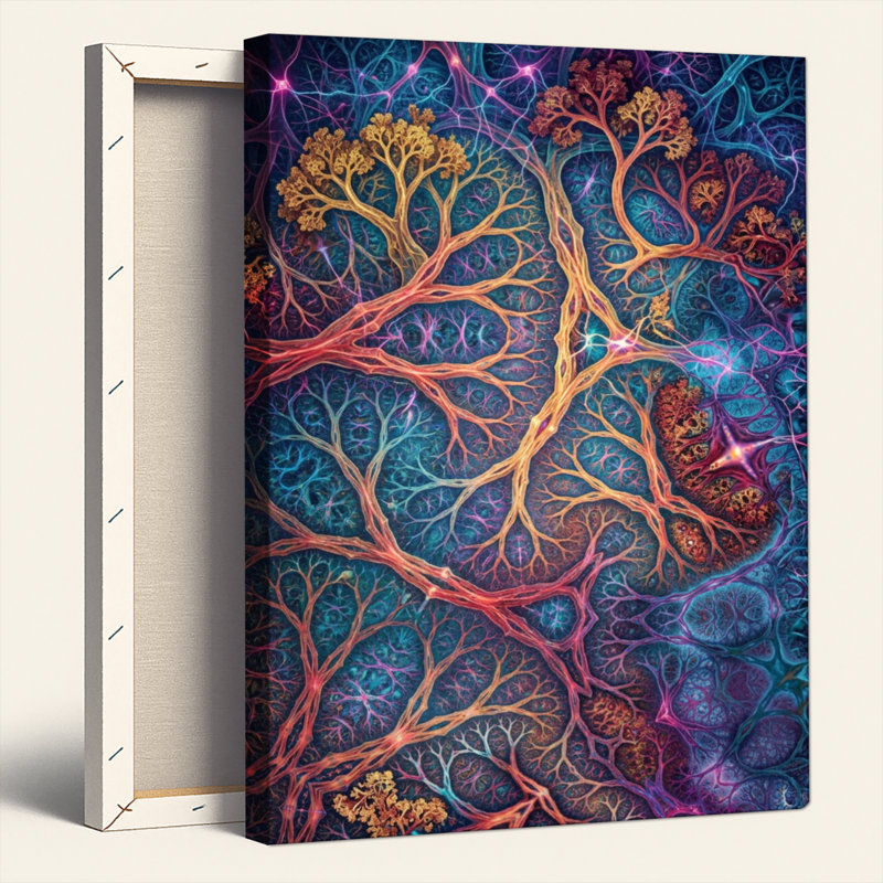 Arbre fractal, art mural sur toile, ensemble de 1, H 48 po x l 32 po, Wrapped Canvas