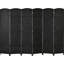Paravent de 5,6 pi de hauteur, paravent pliable 6 panneaux. Noir pour la chambre à coucher et le bureau personnel. Cloison autoportante avec captation tissée à la main et cloison supérieure arquée, écran. Bureau, chambre à coucher.
