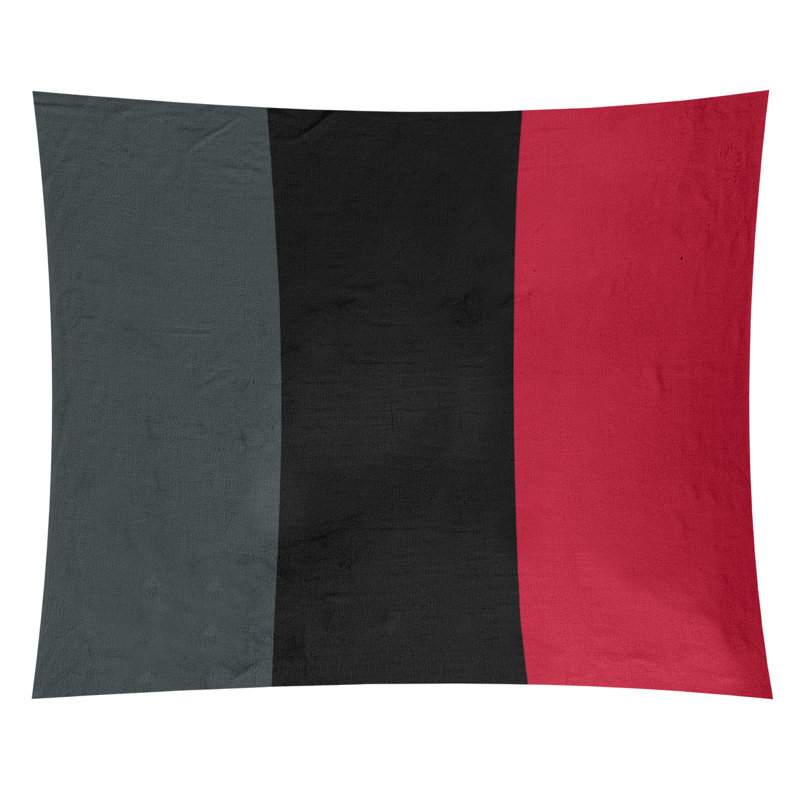 Tapisserie de polyester Las Vegas, H 88 po x l 104 po, Gris acier / noir / rouge