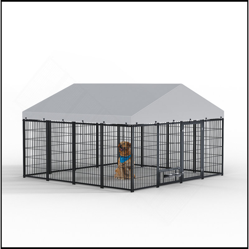 Grand enclos pour chien chenil pour l'extérieur L 9,62 po x l 9,35 po x H 6,18 po.