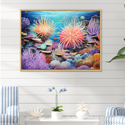 «Blue and Mauve Crown of Anemone», reproduction d'art sur toile plage et océan