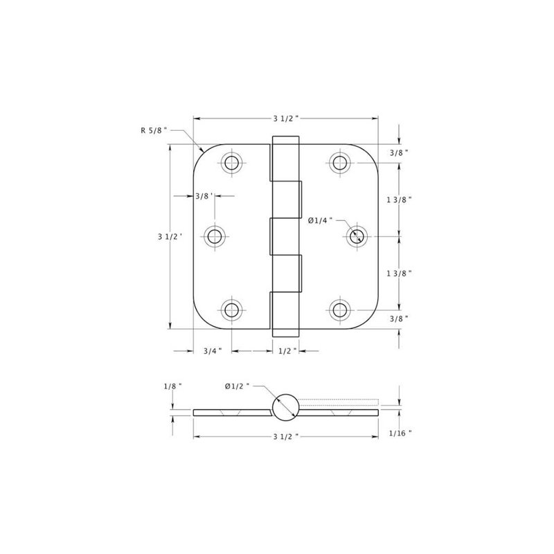 Steel Hinge, Oil-Rubbed Bronze