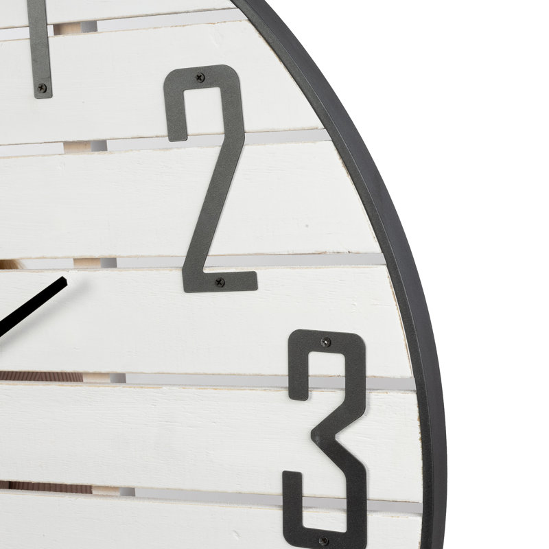 Adelina Round Wood Modern Wall Clock