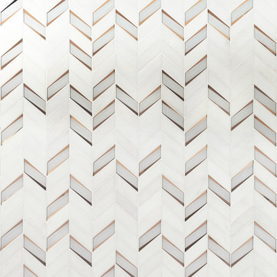 Carreau de mosaïque en marbre et verre poli l 10,82 po x L 13,3 po Bond Tile Mogo
